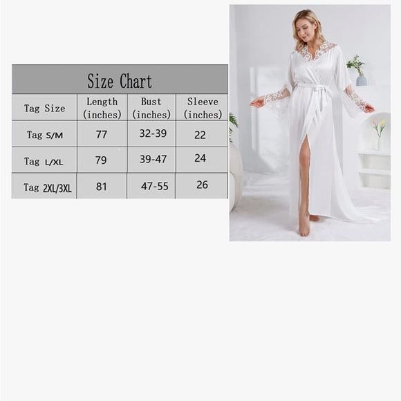 Robes Long with Flared Lace Cuffs for Wedding Bridal Party Maternity Gowns - Picture 9 of 10